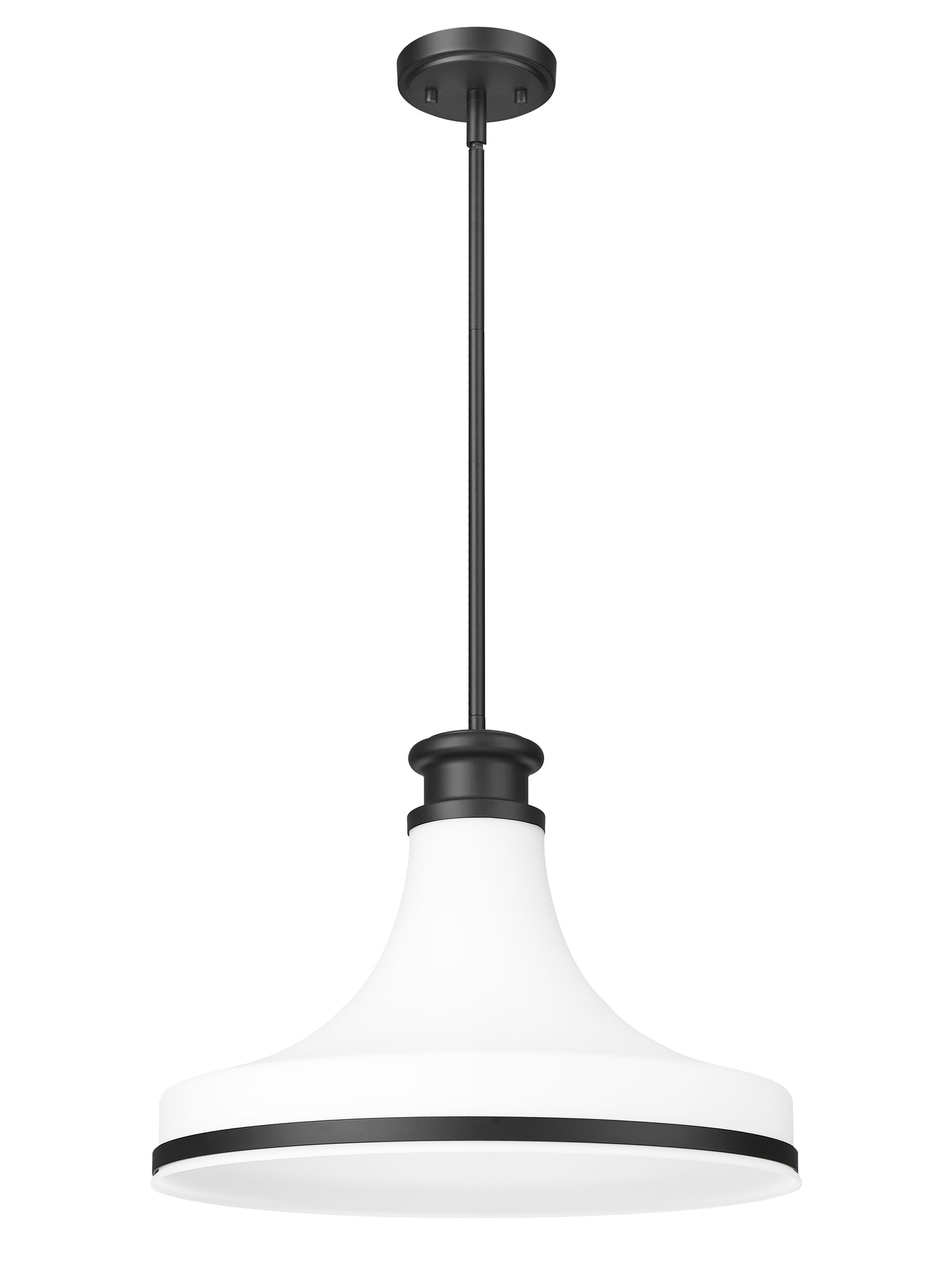 831P18-MB - Reznor 1 Light 18" Pendant - Matte Black
