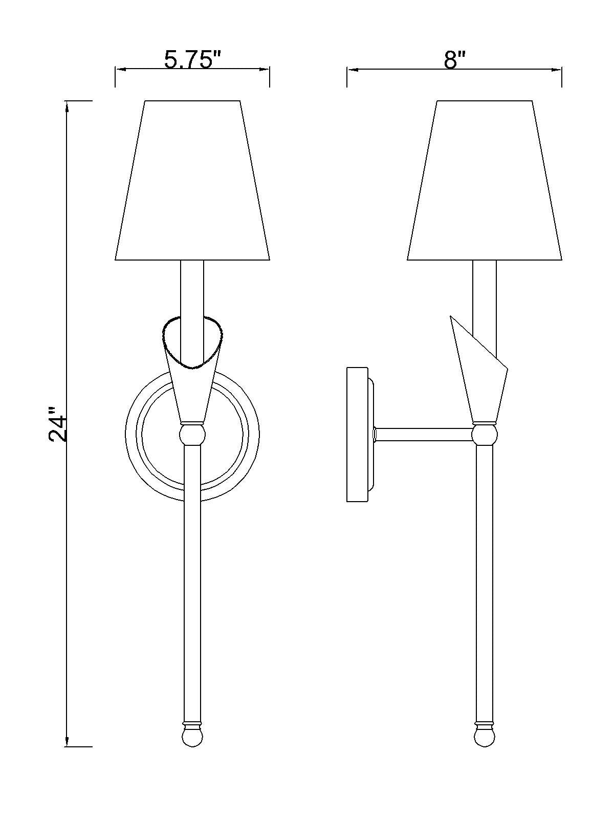 4014-1SA-TW-MGLD - Claudelle 1 Light Wall 24" Sconce - Tundra White / Modern Gold