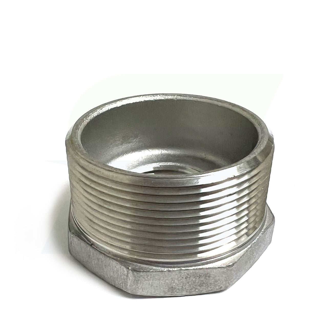 K414-3220 - 2" x 1-1/4" Threaded Hex Head Bushing, 304 Stainless Steel