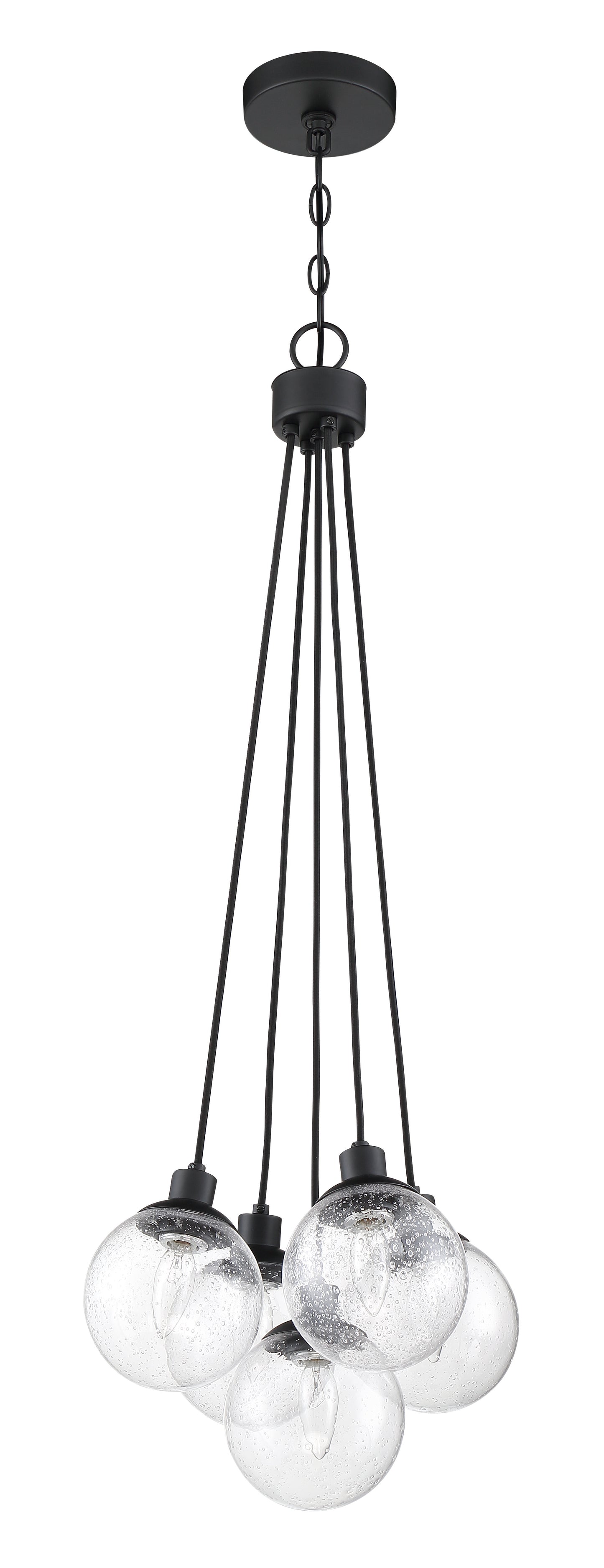 53395-FB - Que 5 Light 14.75" Wide Pendant - Flat Black