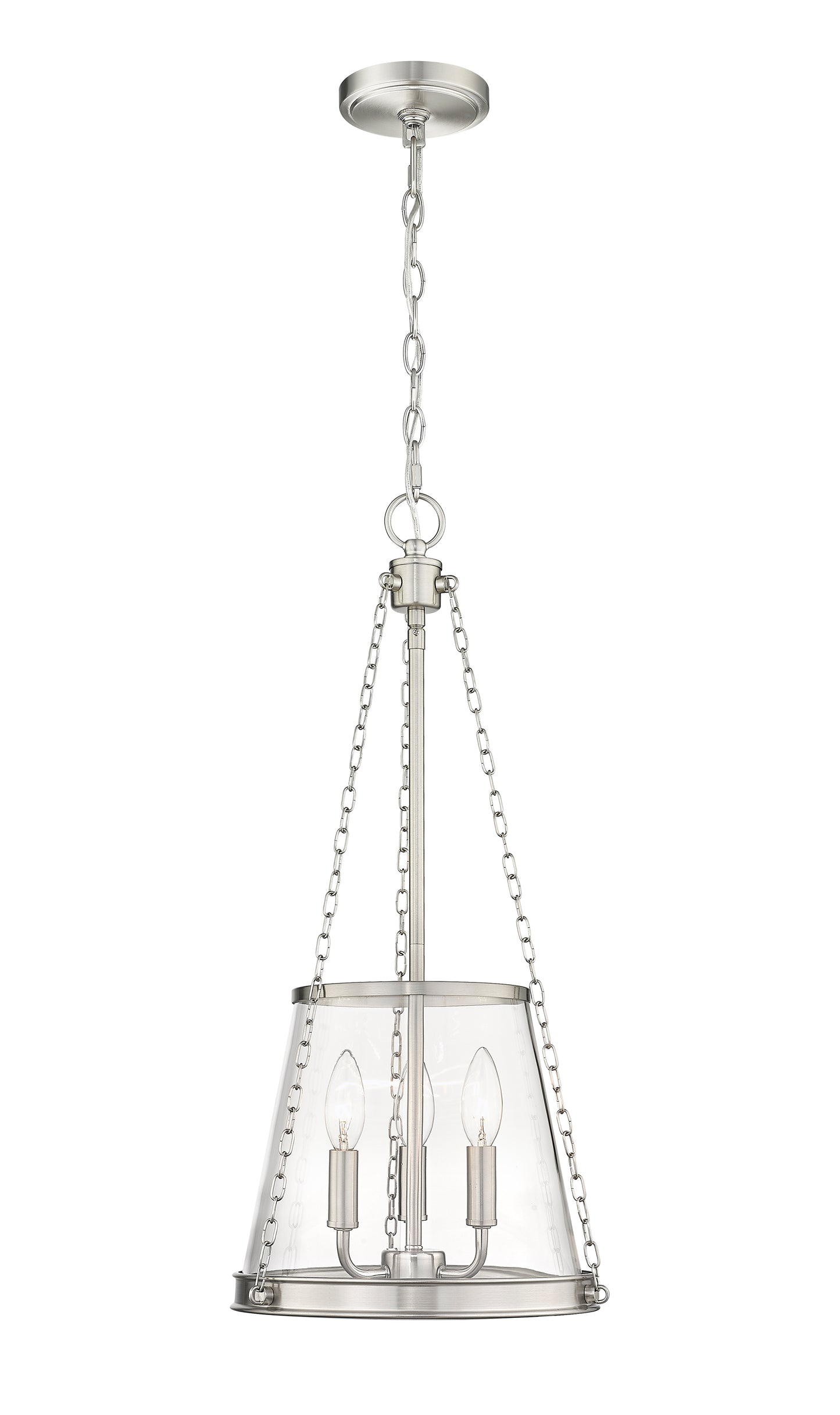 341P12-BN - Prescott 3 Light 12" Pendant - Brushed Nickel