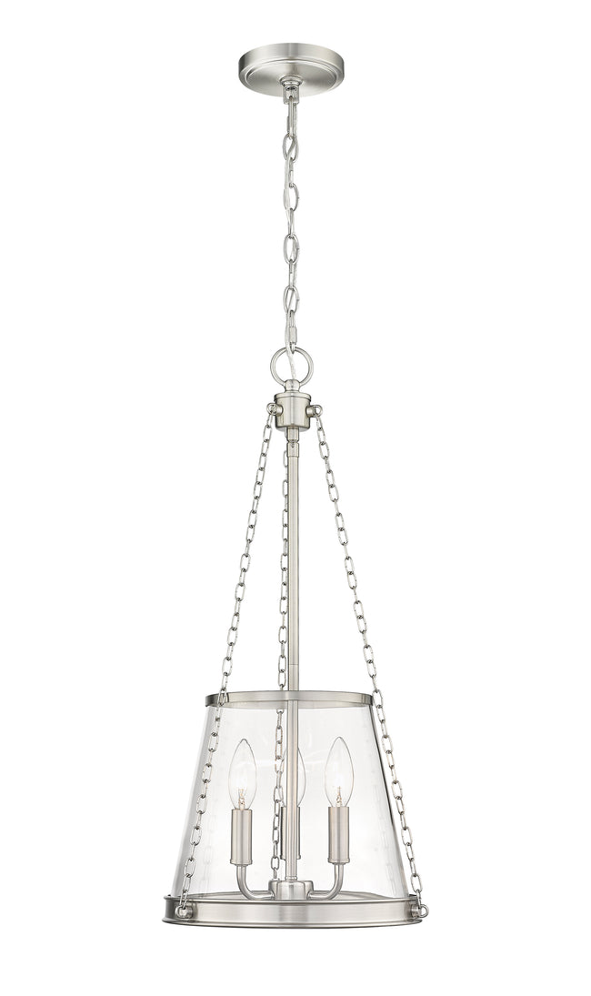 341P12-BN - Prescott 3 Light 12" Pendant - Brushed Nickel