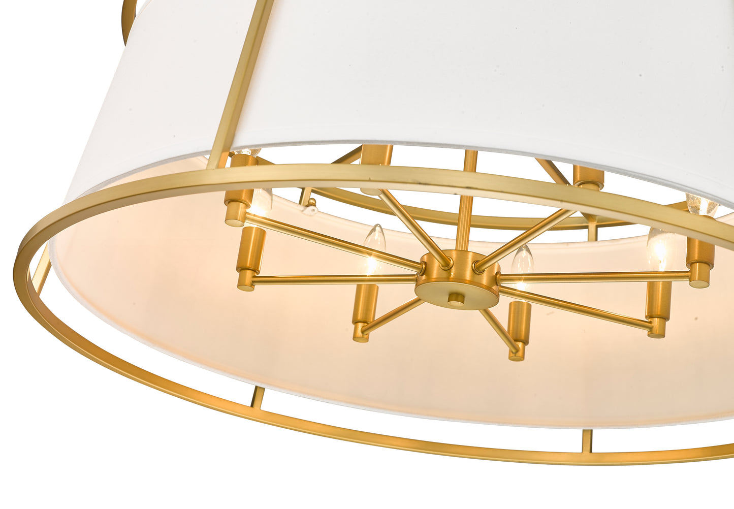 1935-32RB - Lenyx Pendant 8 Light 32" Chandelier - Rubbed Brass