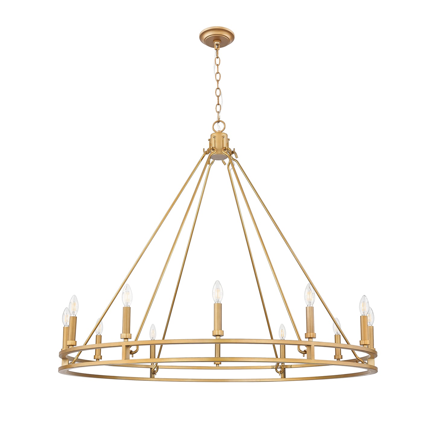 4005-12SBR - Dennison 12 Light 48" Chandelier - Signature Brass