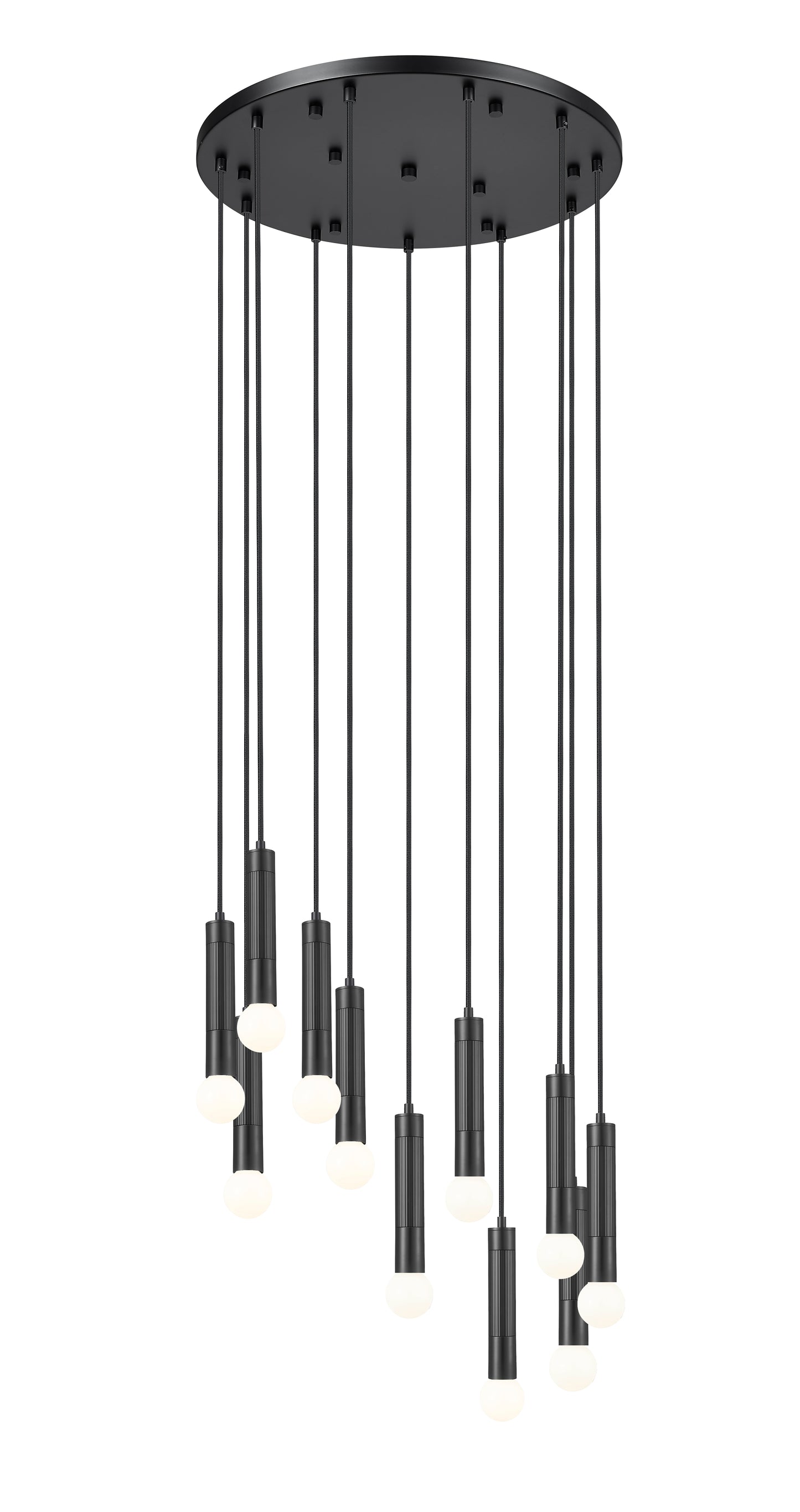 1956P-11R-MB - Stari 11 Light 24" Chandelier - Matte Black