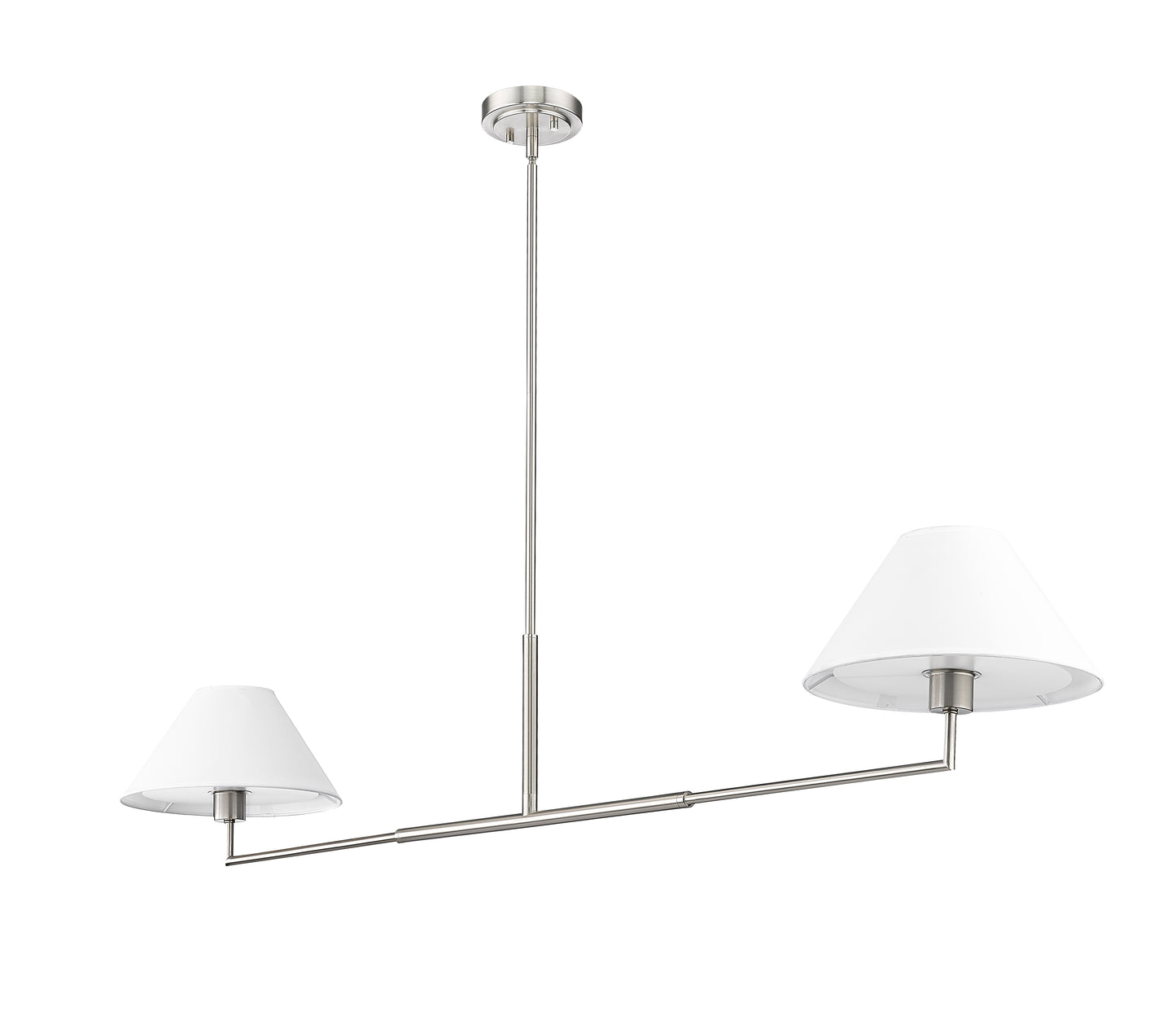 744-62L-BN - Leila 2 Light 12" Chandelier - Brushed Nickel