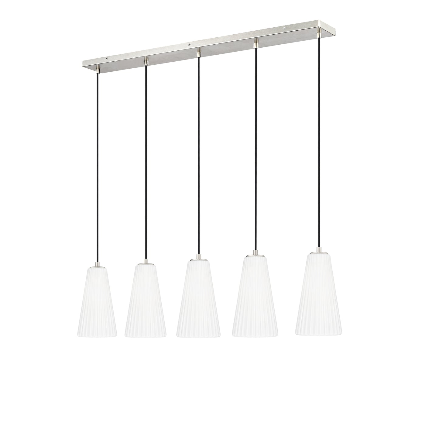 3043P6-5L-BN - Farrell 5 Light Linear 42" Chandelier - Brushed Nickel