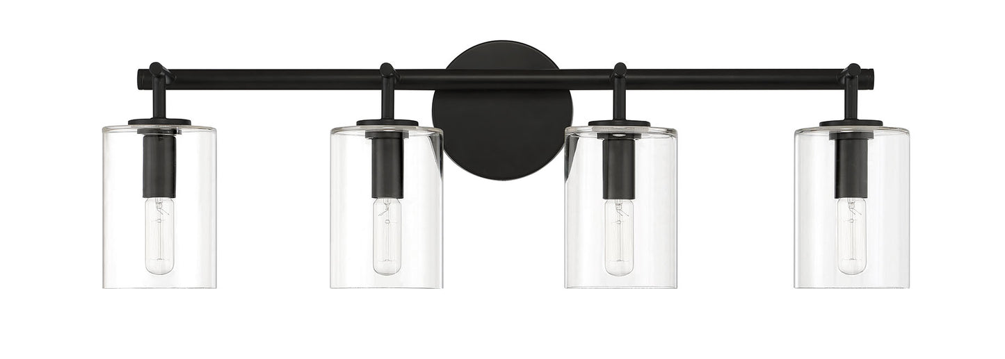 55604-FB - Hailie 4 Light 28" Wide Vanity Light - Flat Black
