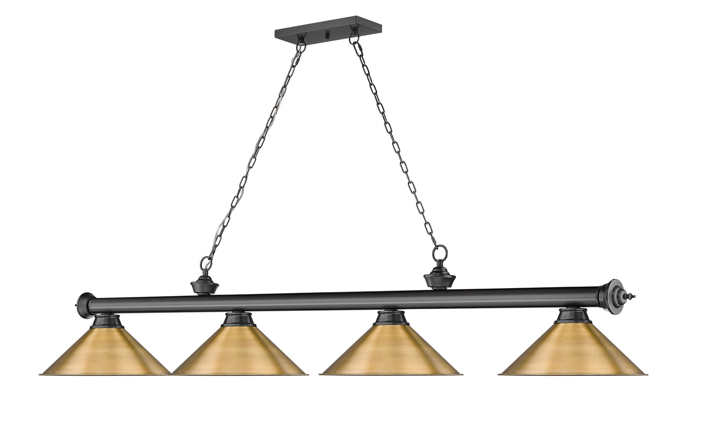 2306-4BP-RB15 - Cordon 4 Light 81" Billiard - Bronze Plate