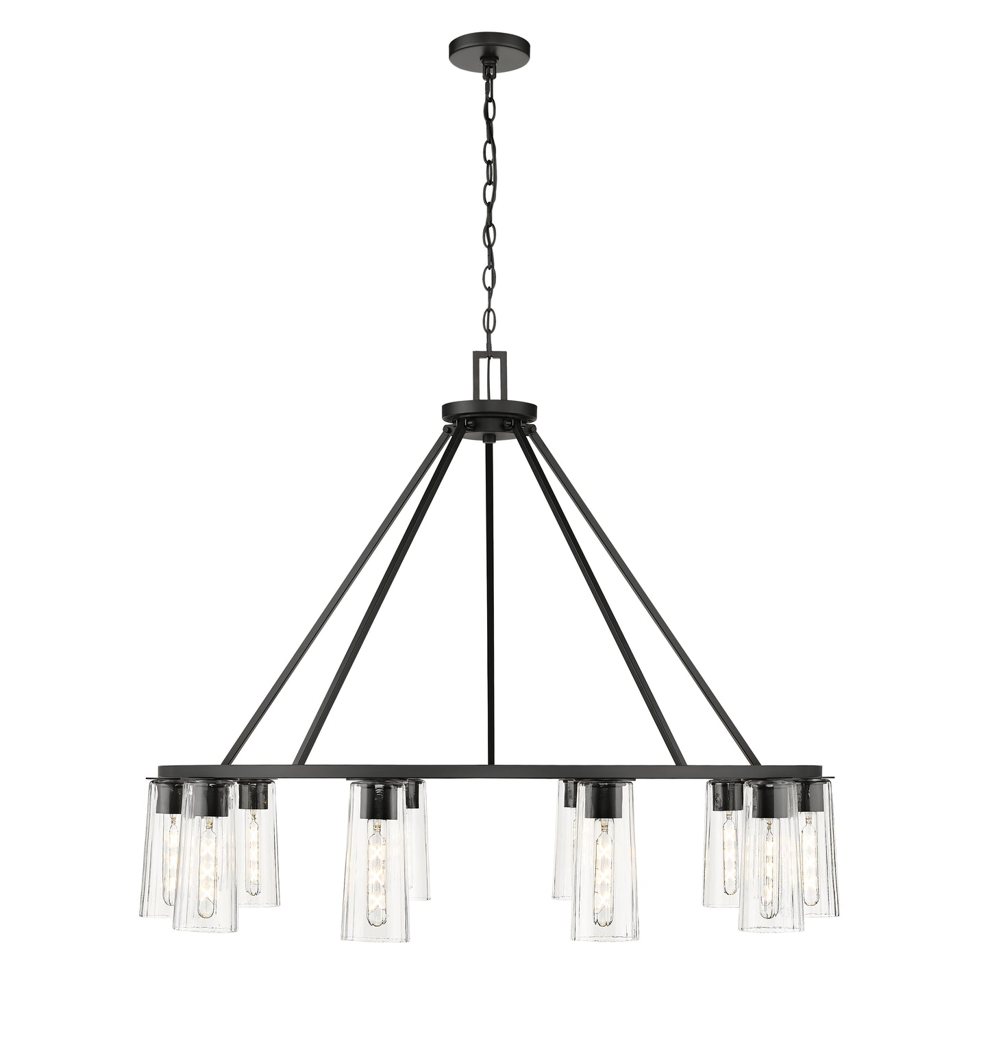 826-10MB - Titus 10 Light 46" Chandelier - Matte Black