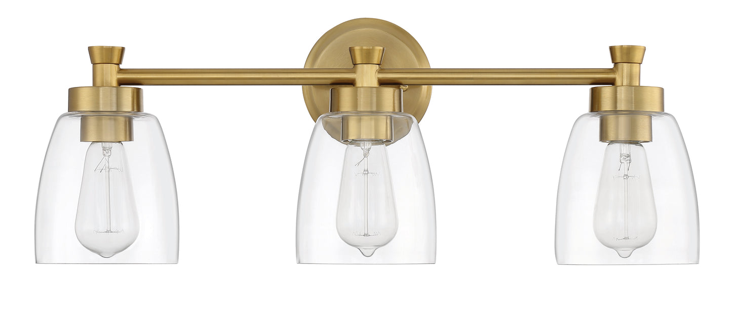 12724SB3 - Henning 3 Light 24" Wide Vanity Light - Satin Brass