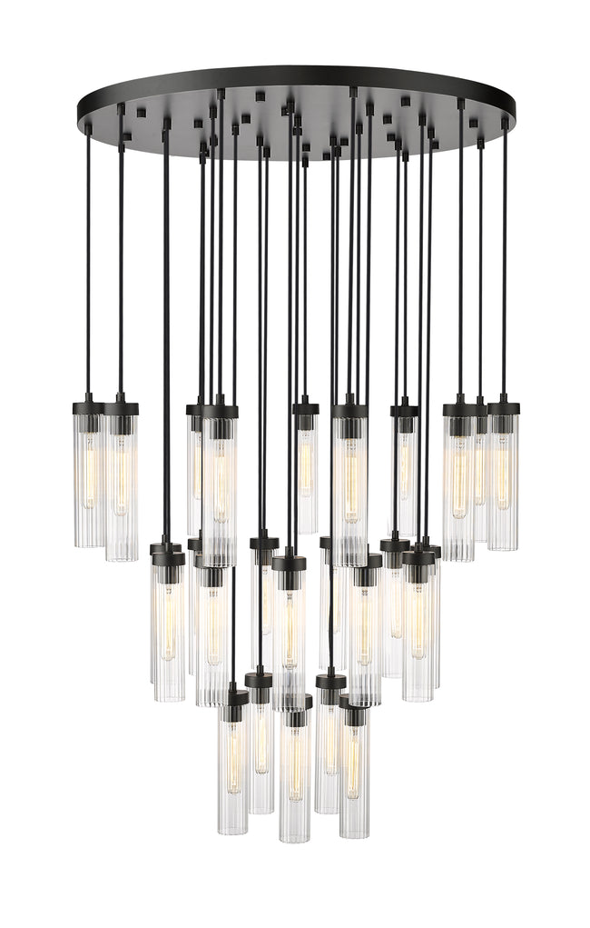 740P-27R-MB - Beau 27 Light 36" Chandelier - Matte Black