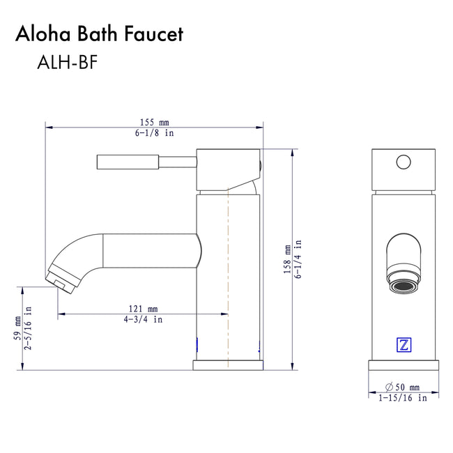 ALH-BF-CH - Aloha Single Handle Bath Faucet in Chrome