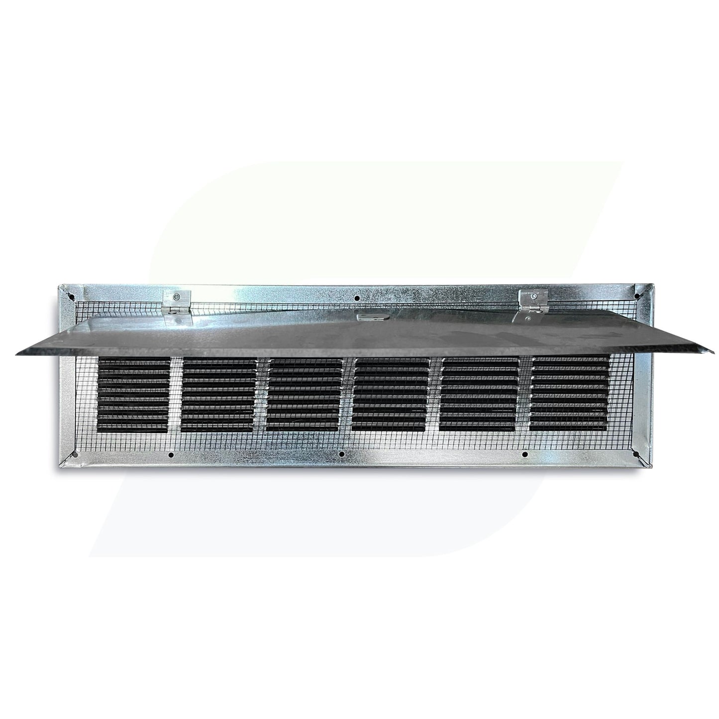4" x 16" Louvered Foundation Vent with Screen and Damper - 28 Gauge