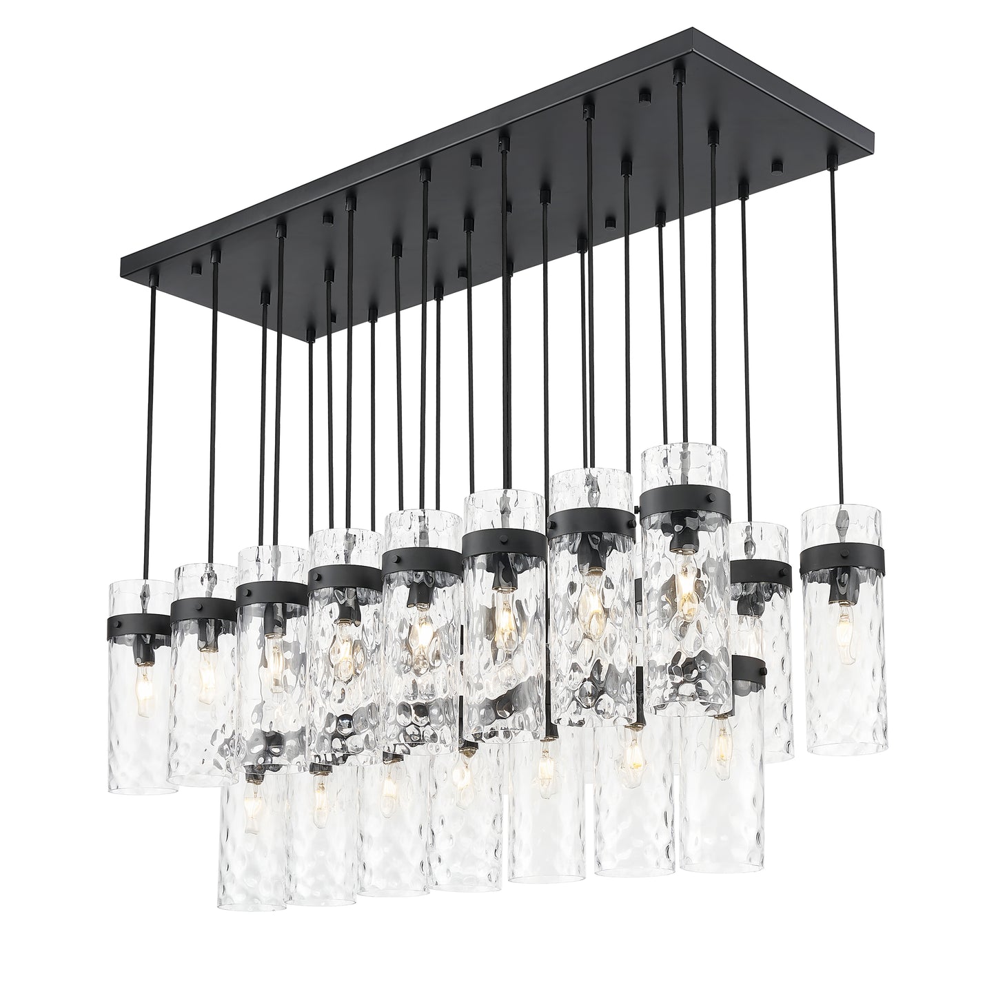 7002P5-23L-MB - Fontaine 23 Light Linear 54" Chandelier - Matte Black