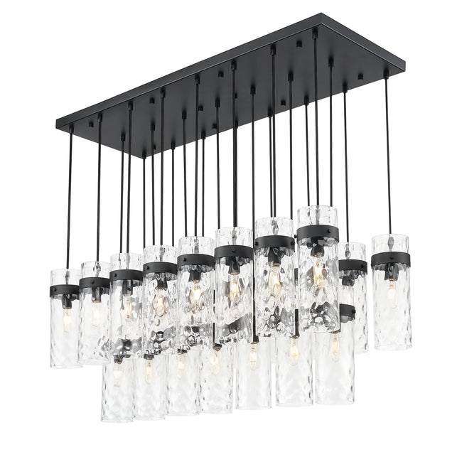 7002P5-23L-MB - Fontaine 23 Light Linear 54" Chandelier - Matte Black