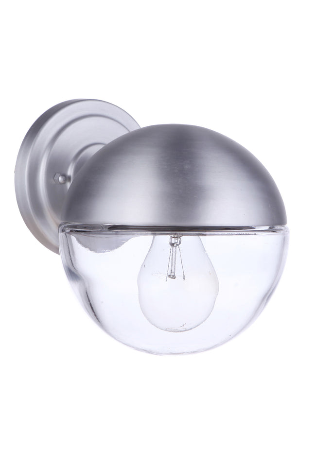 ZA3404-SA - Evie 1 Light 7.25" High Outdoor Wall Lantern - Satin Aluminum