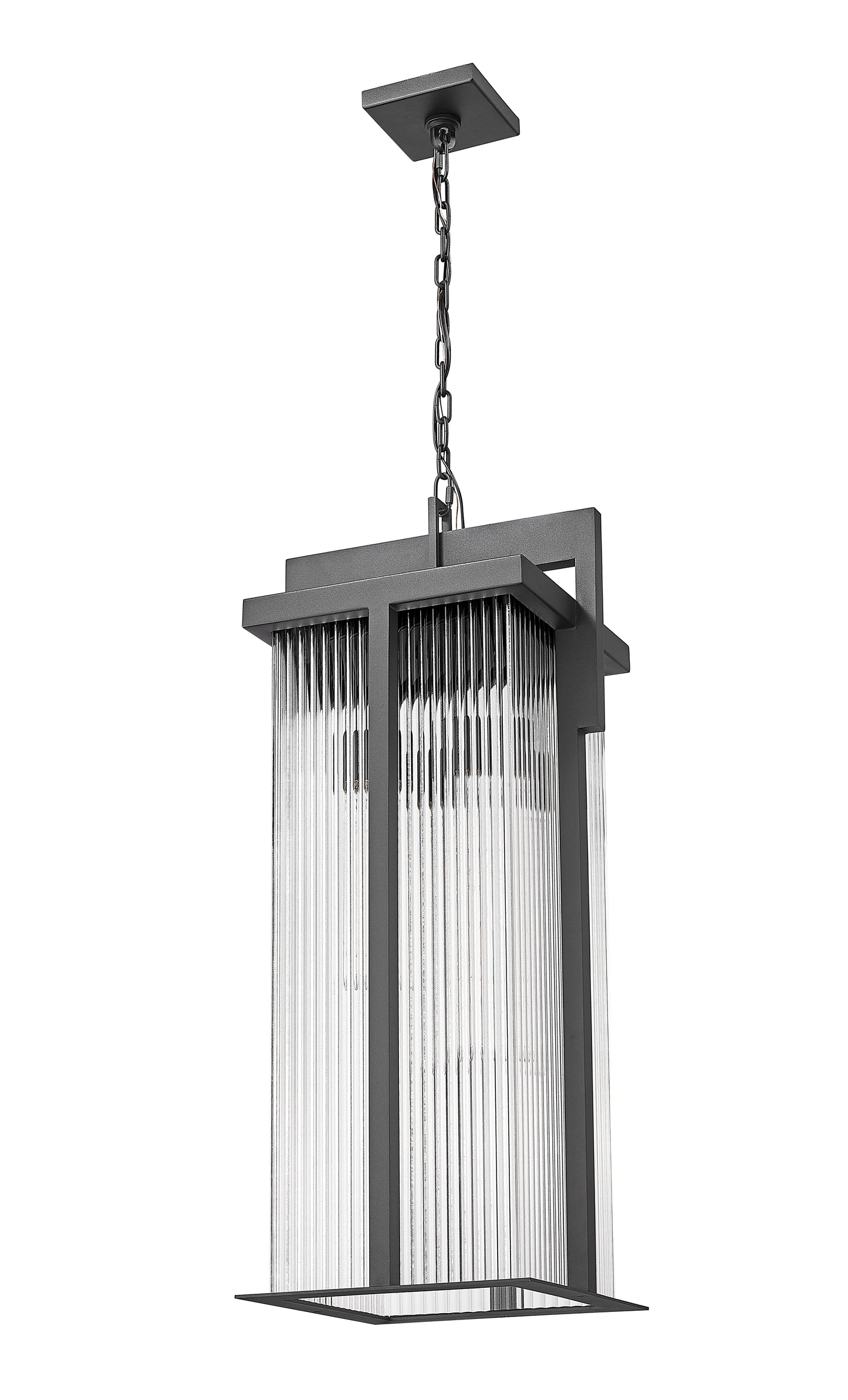 5031CHXL-BK - Fortis 3 Light Outdoor Chain Mount Ceiling 31" Fixture - Sand Black