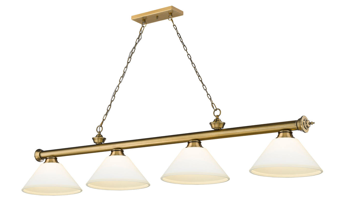 2306-4RB-AMO14 - Cordon 4 Light 81" Billiard - Rubbed Brass
