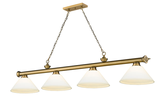 2306-4RB-AMO14 - Cordon 4 Light 81" Billiard - Rubbed Brass