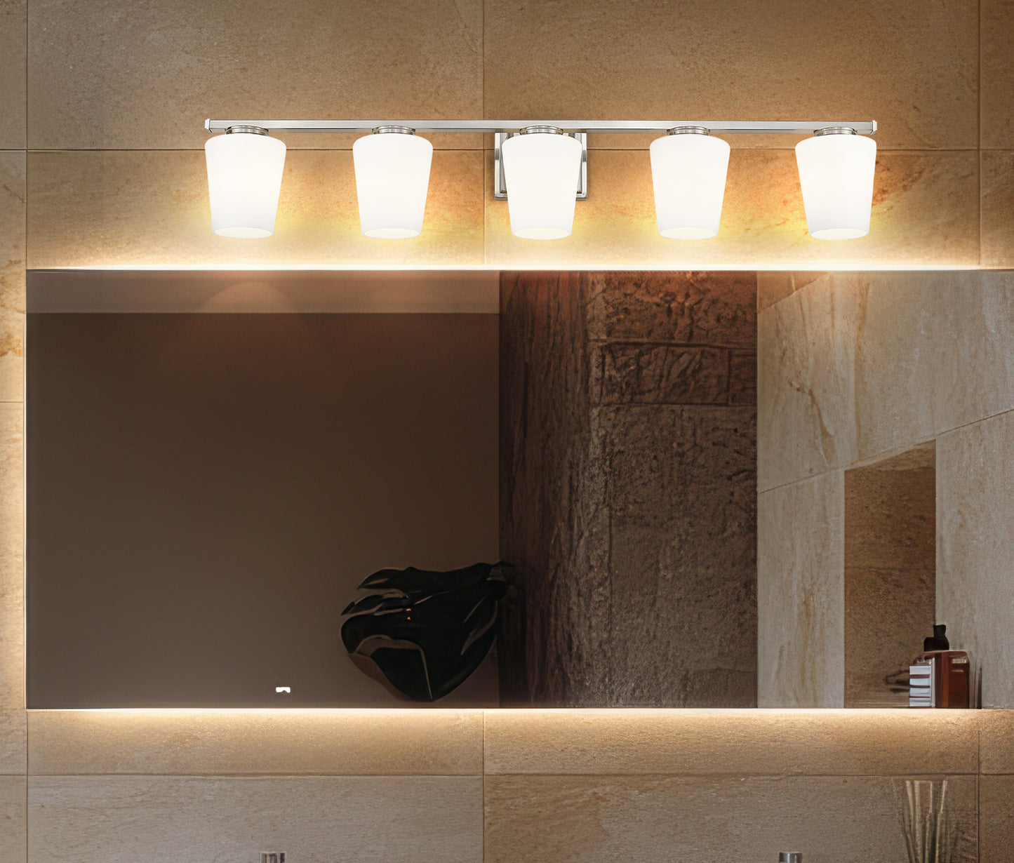7703-5V-BN - Nextra 5 Light 42" Vanity - Brushed Nickel