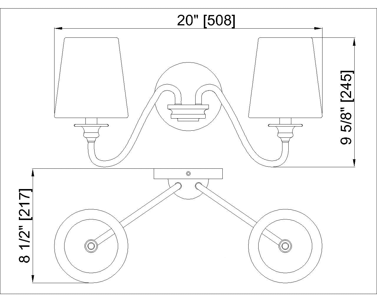 7509-2S-MB - Gianna 2 Light Wall 10" Sconce - Matte Black