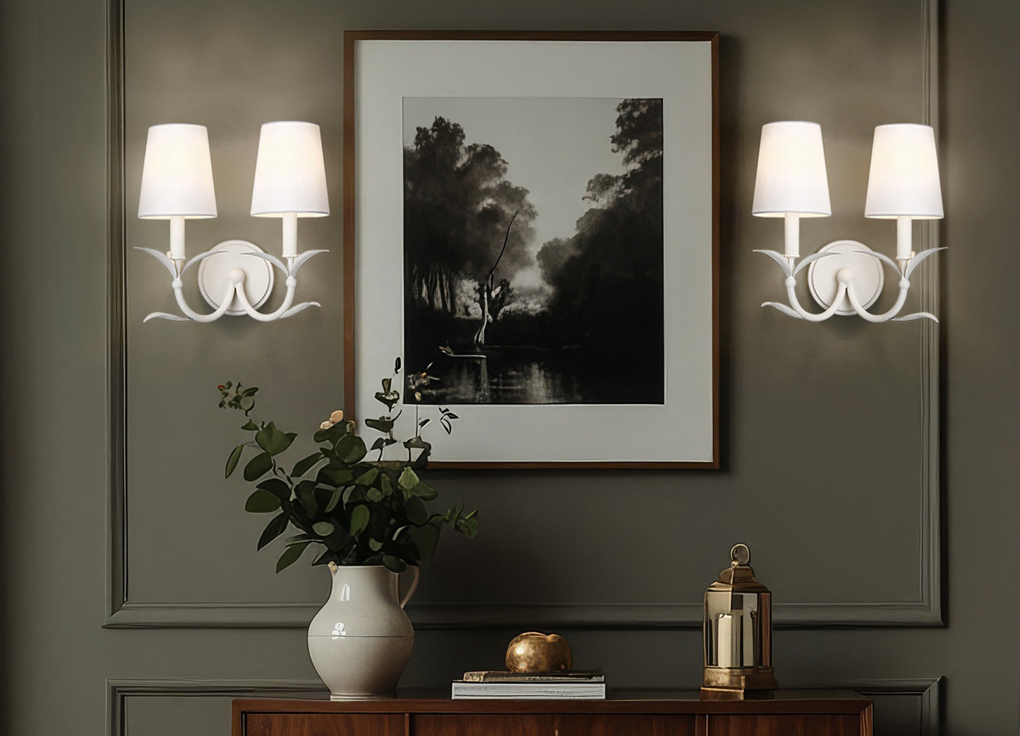 830-2S-TXWH - Aslin 2 Light Wall 12" Sconce - Textured White