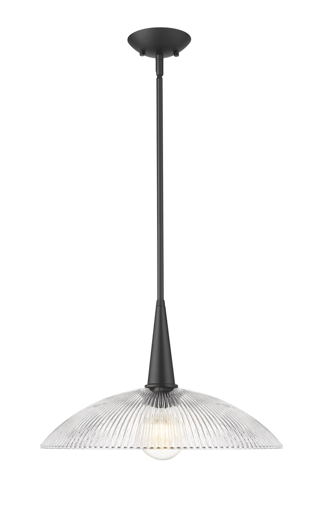 3051P18-MB - Lunelle 1 Light 18" Pendant - Matte Black