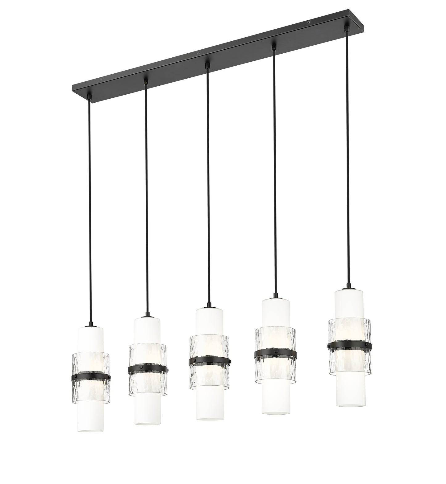 1946P-5L-MB - Cayden 5 Light Linear 42" Chandelier - Matte Black