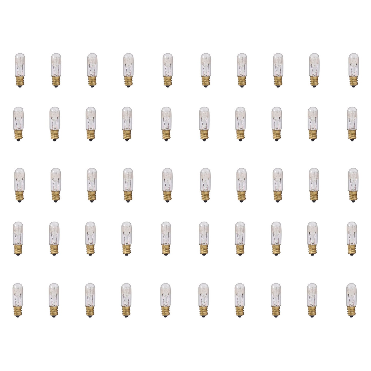 708106 - Dimmable Clear T4 Incandescent Candelabra Light Bulb - 6 Watt - 2700K - 50 Pack