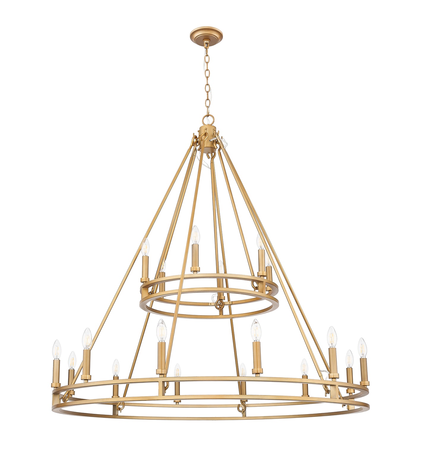 4005-18SBR - Dennison 18 Light 48" Chandelier - Signature Brass