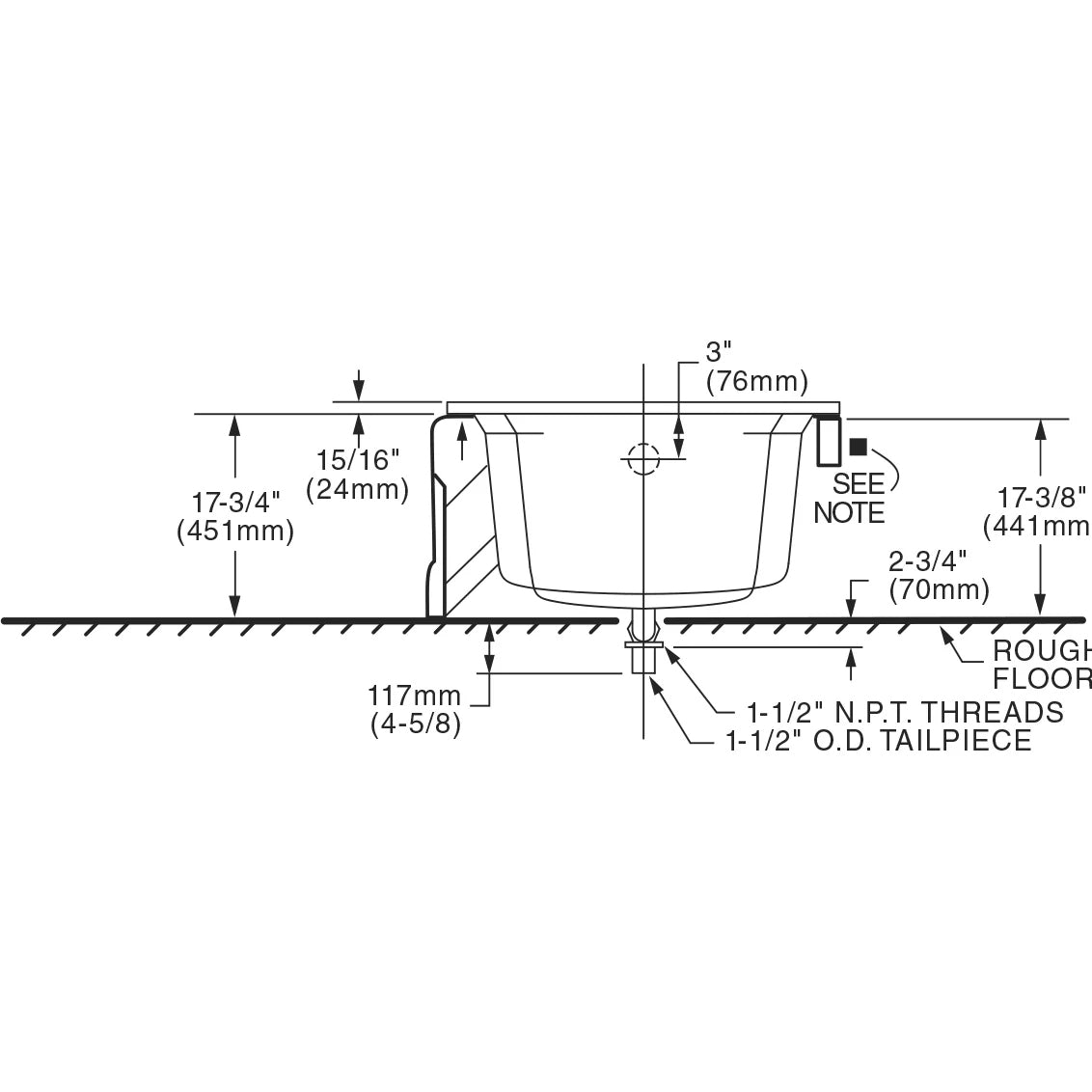 Cambridge Americast 60" x 32" Integral Apron Bathtub With Left-Hand Outlet