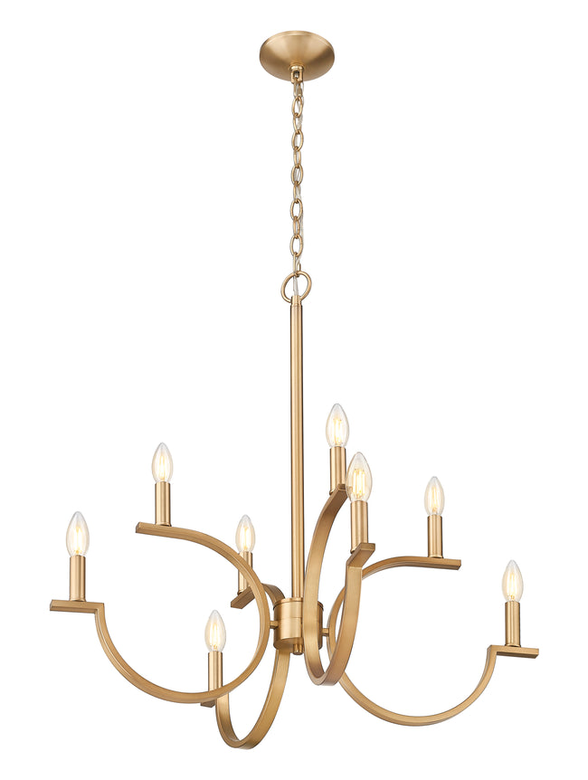 2016-8MGLD - Cordelia 8 Light 29" Chandelier - Modern Gold