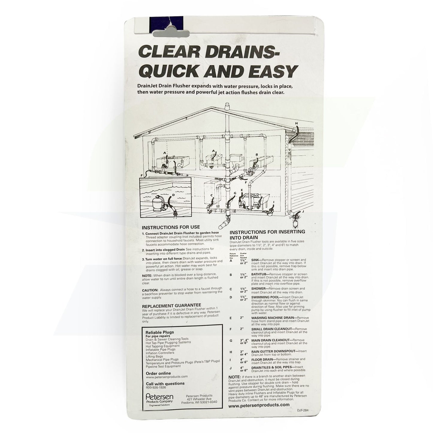 102-002 - DrainJet Professional Hydraulic Drain Flusher - 1-1/2" to 2-1/2"