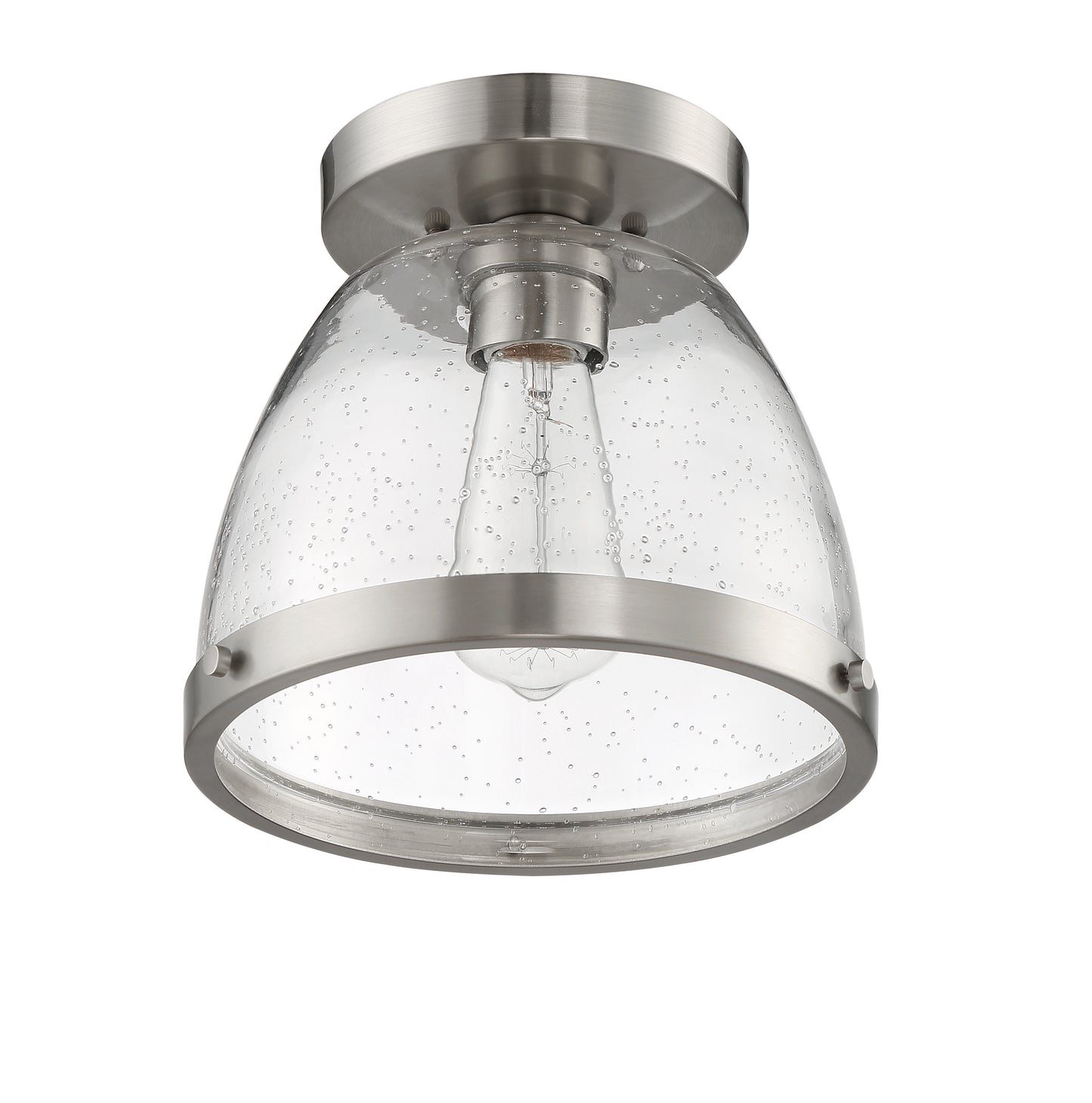 X1408-BNK - Lodie 1 Light 7.5" Wide Flush Mount - Brushed Nickel