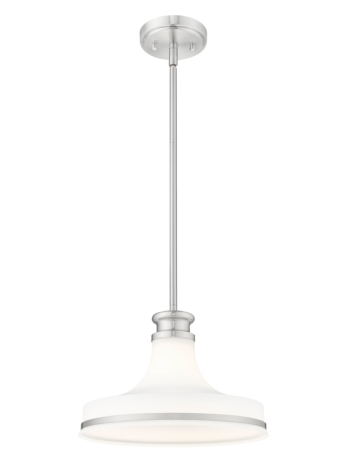 831P12-BN - Reznor 1 Light 12" Pendant - Brushed Nickel