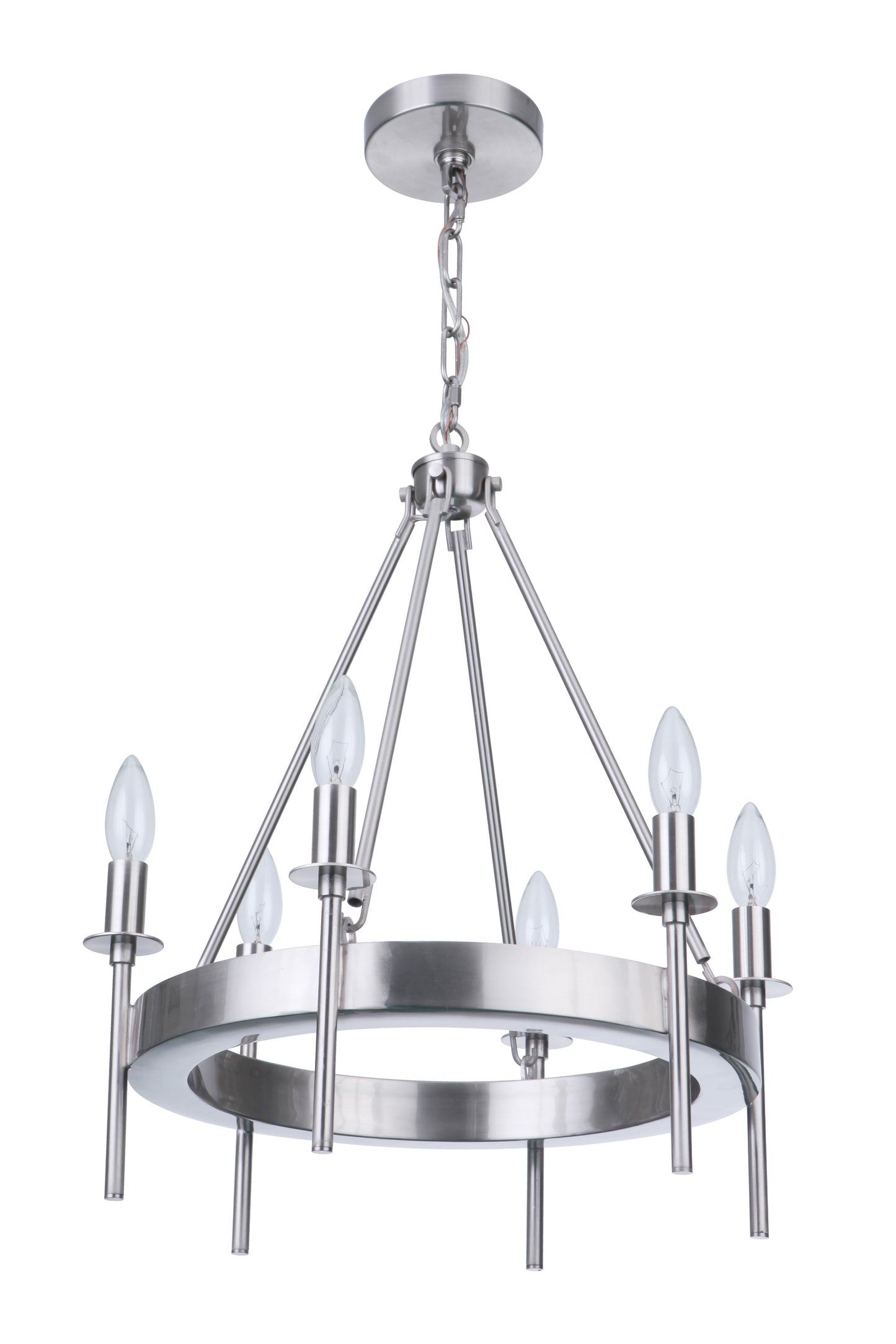 54326-BNK - Larrson 6 Light 18" Wide Chandelier - Brushed Nickel