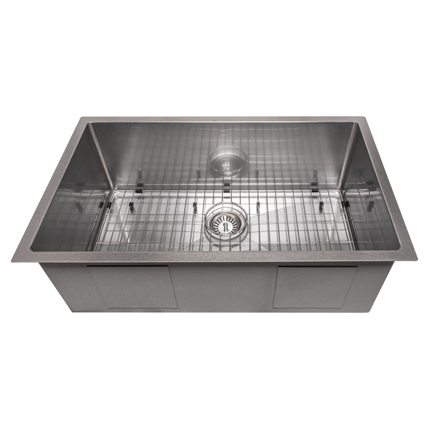 SRS-33S - 33" Meribel Undermount Single Bowl Satin Stainless Steel Kitchen Sink with Bottom Grid