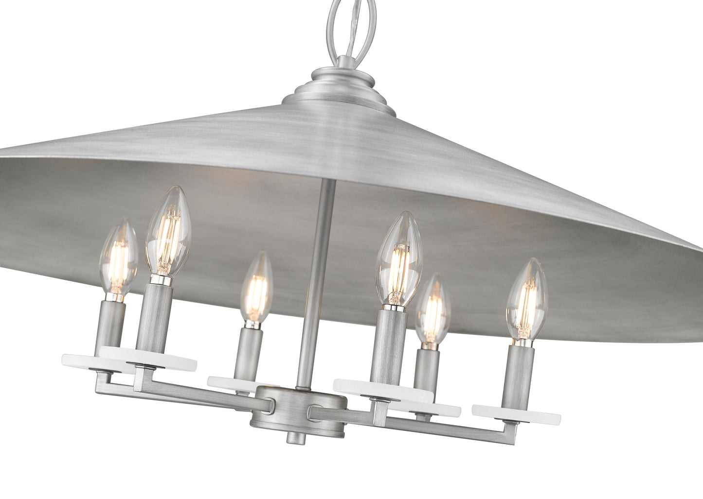 1953-32SPT - Rialto 6 Light 32" Pendant - Signature Pewter