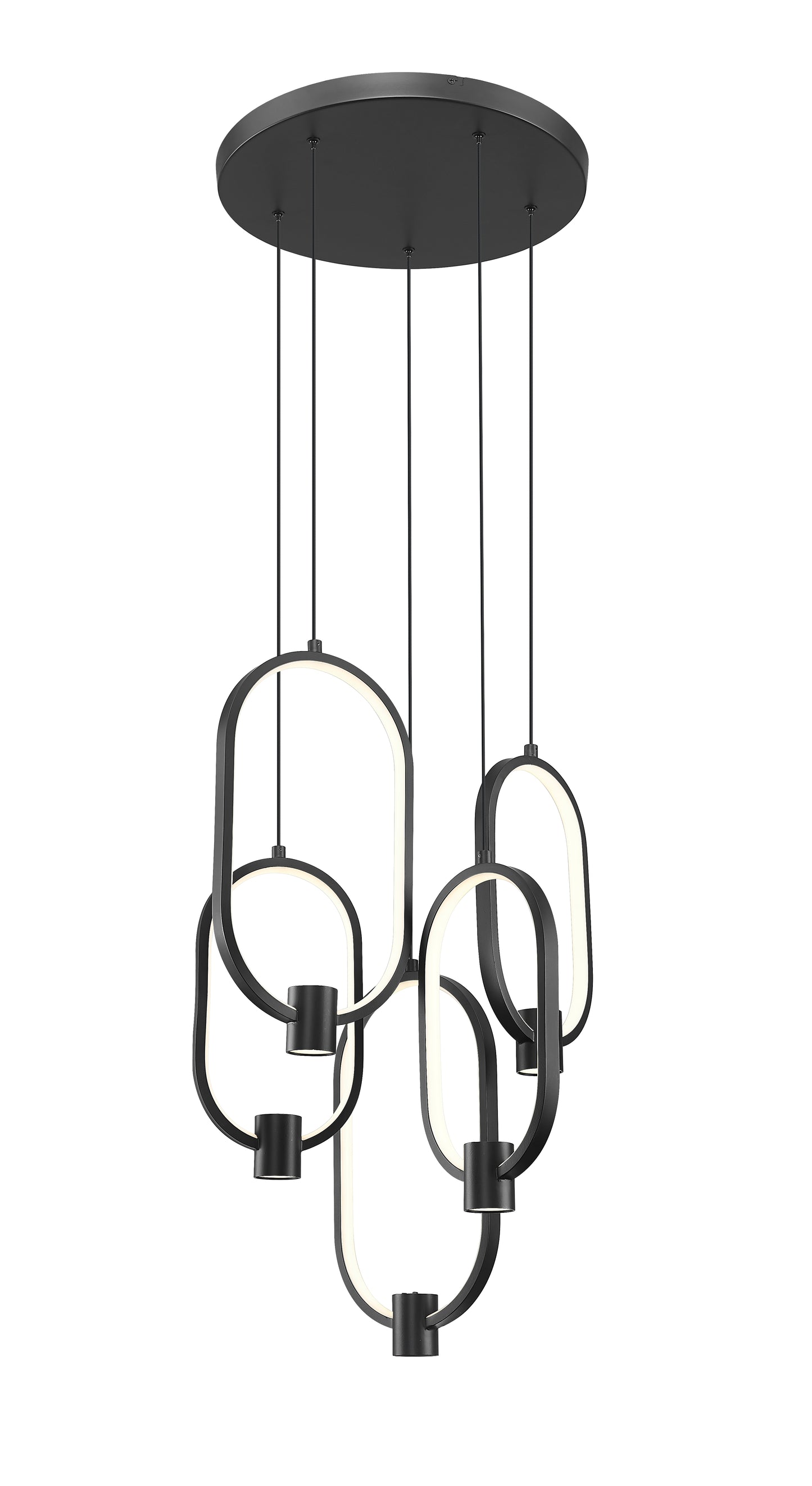 4101-5MB-LED - Saros 5 Light 18" Chandelier - Matte Black