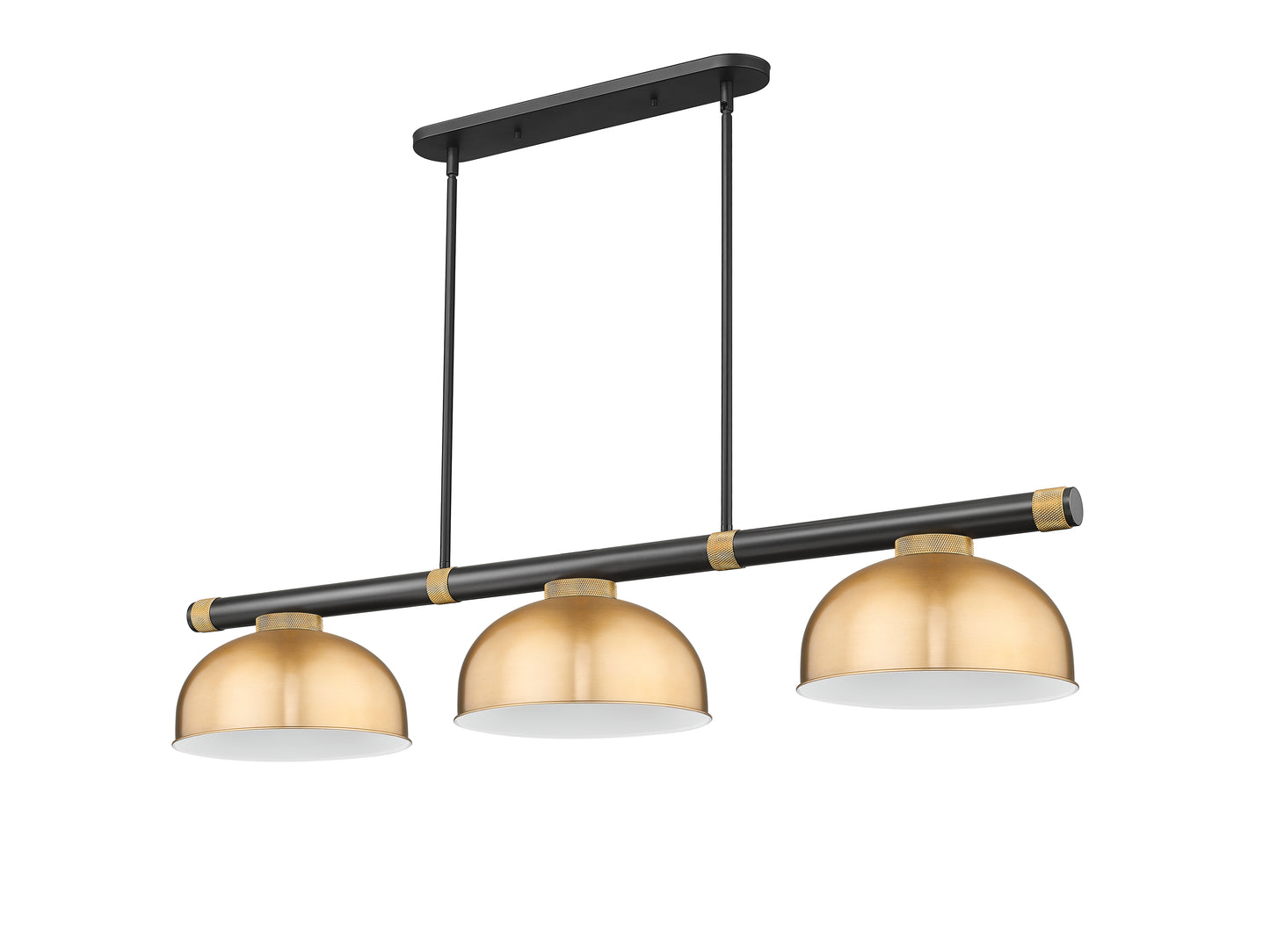 3050-3MB-RB-D13HBR - Vanguard 3 Light 58" Billiard - Matte Black / Rubbed Brass