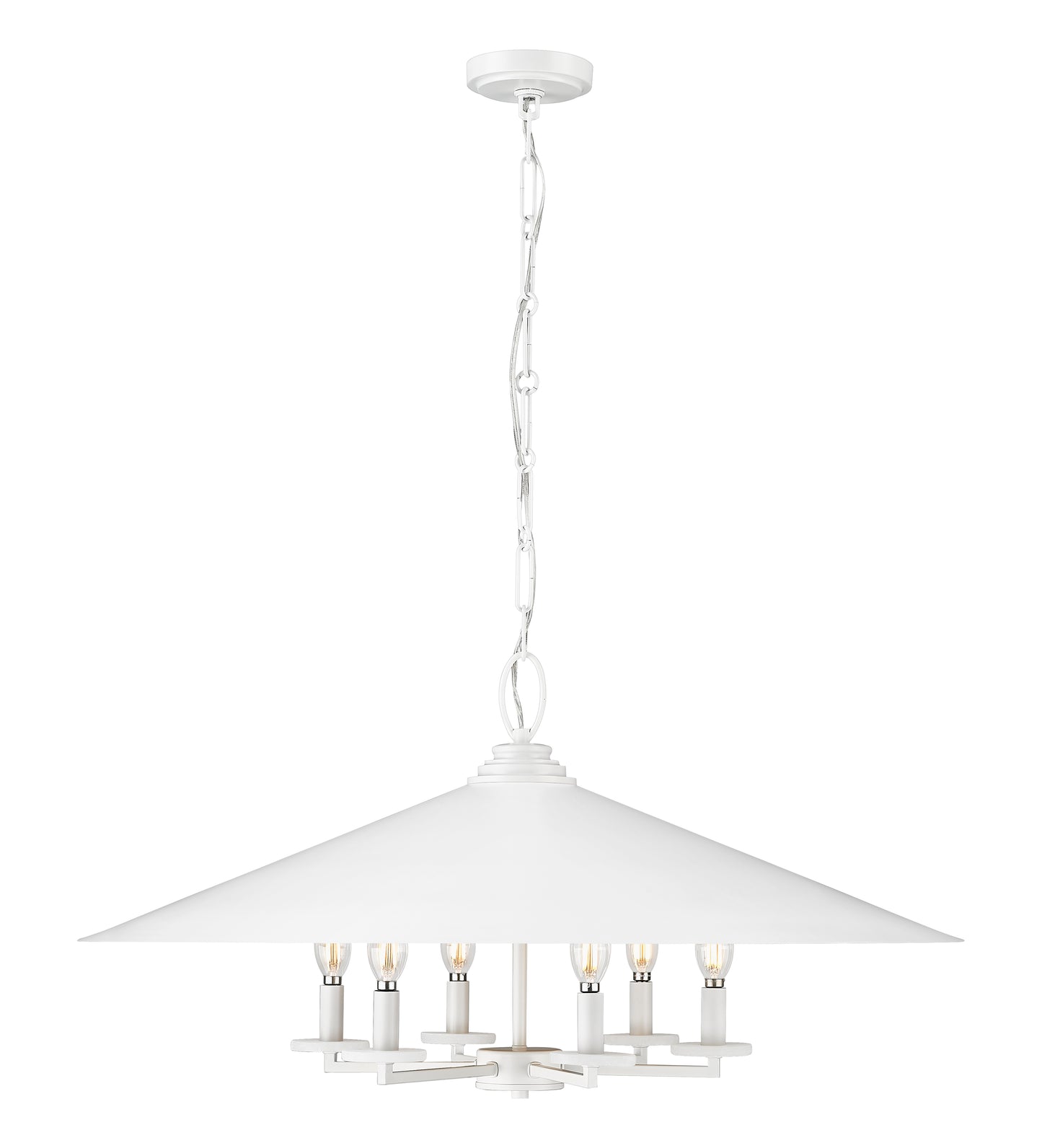 1953-32MW - Rialto 6 Light 32" Pendant - Matte White