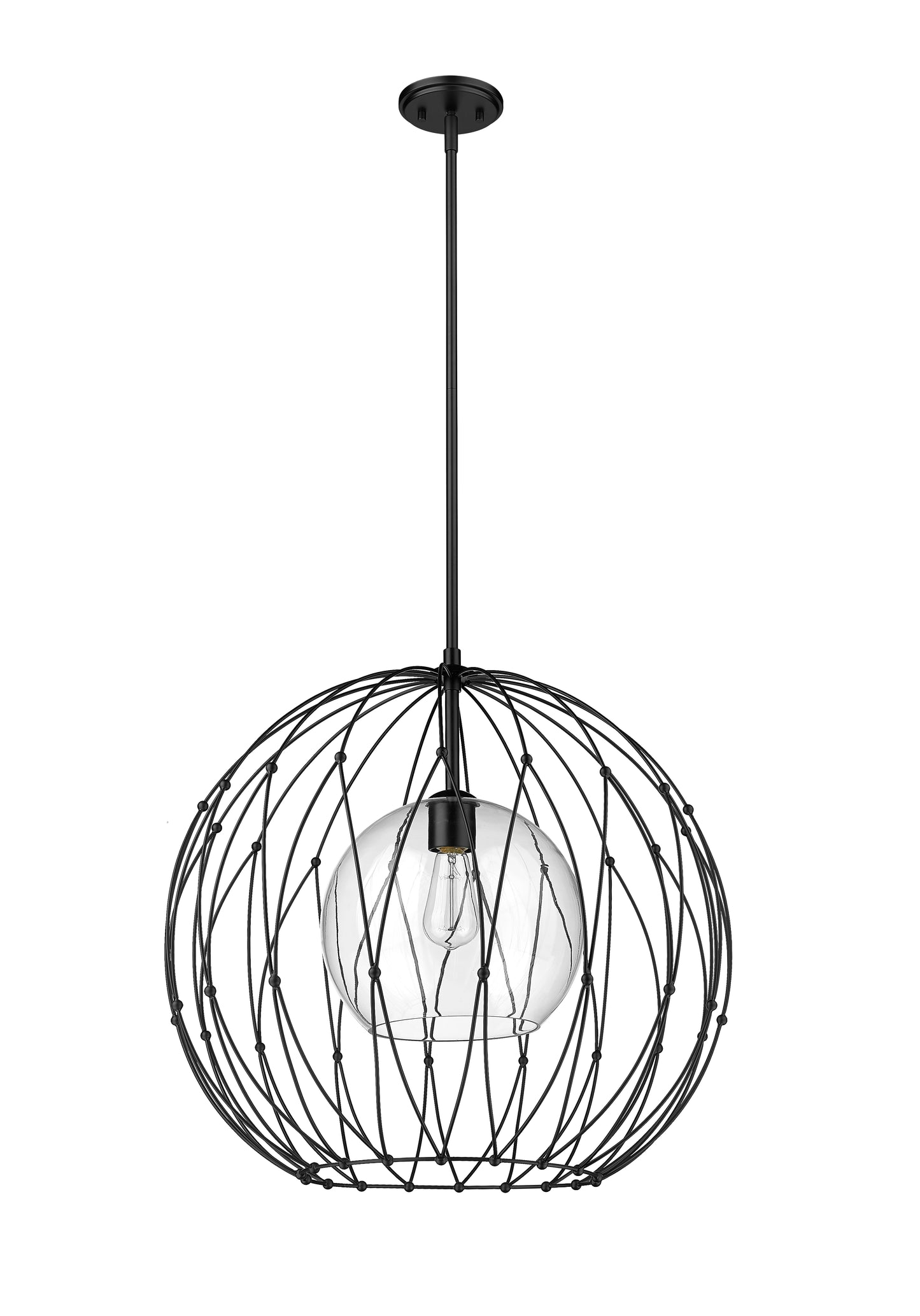 1940P24-MB - Elle 1 Light 24" Pendant - Matte Black