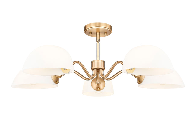 3048-5MGLD - Breton 5 Light 33" Chandelier - Modern Gold