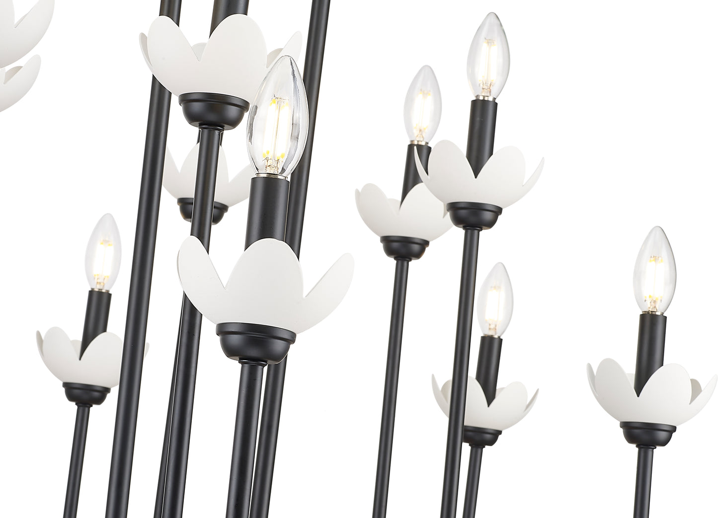 352-56L-MB - Allistair 16 Light Linear 56" Chandelier - Matte Black