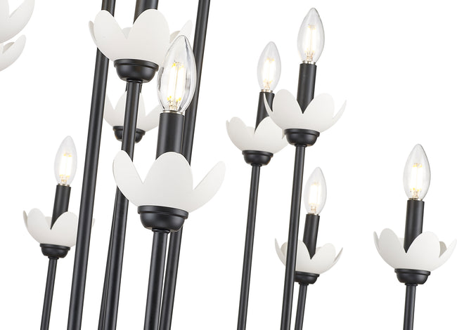 352-56L-MB - Allistair 16 Light Linear 56" Chandelier - Matte Black
