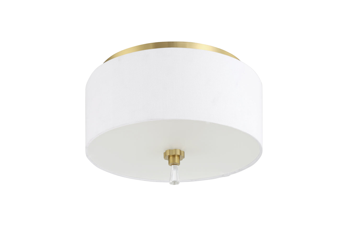 58282-SB - Fortuna 2 Light 12" Wide Flush Mount - Satin Brass