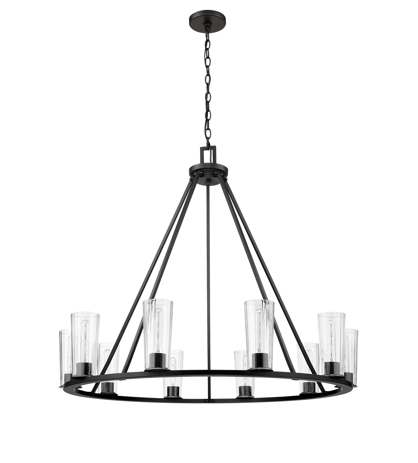 826-10MB - Titus 10 Light 46" Chandelier - Matte Black