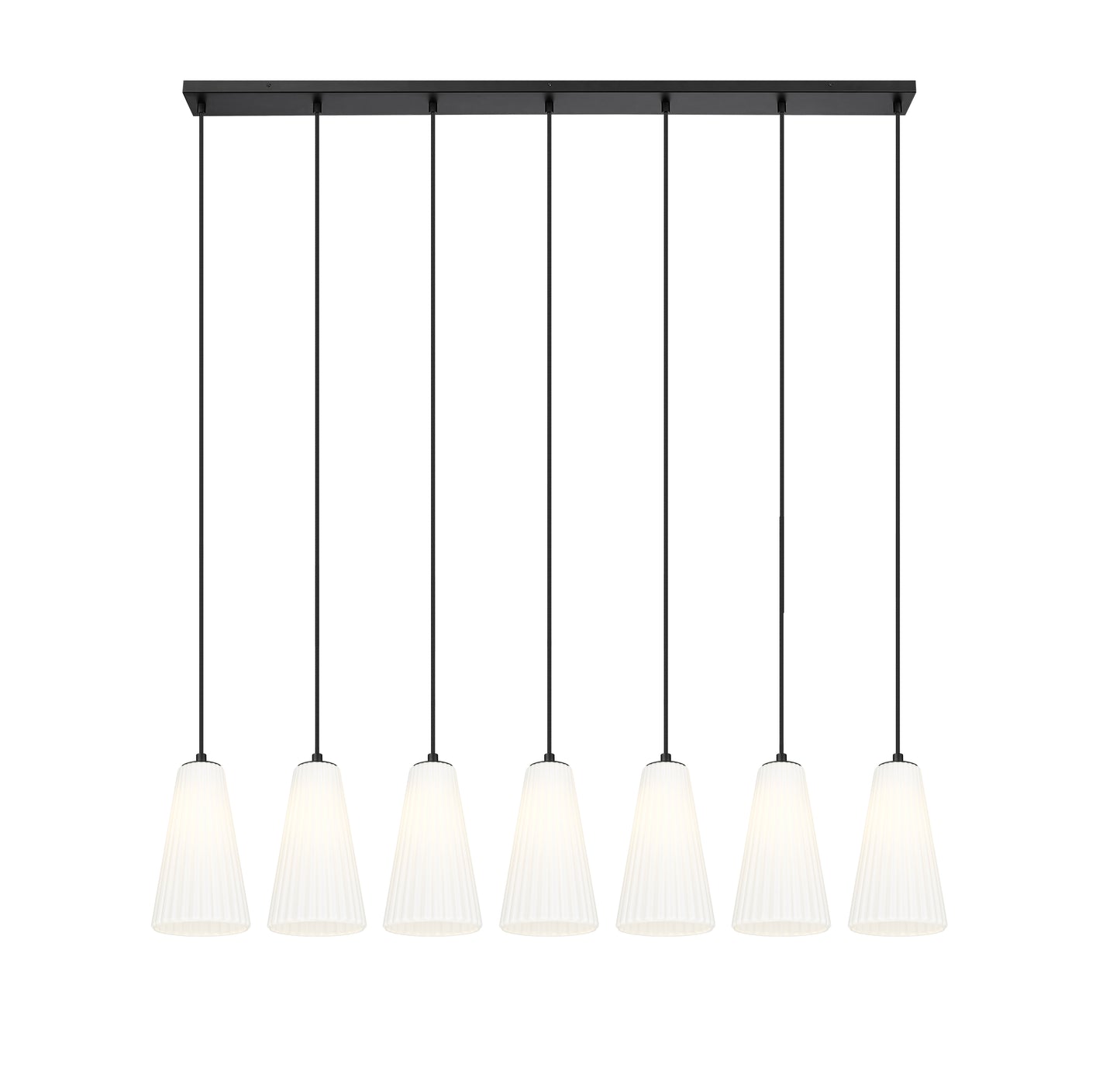 3043P6-7L-MB - Farrell 7 Light Linear 54" Chandelier - Matte Black