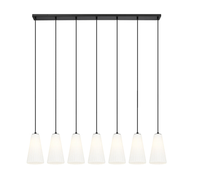 3043P6-7L-MB - Farrell 7 Light Linear 54" Chandelier - Matte Black